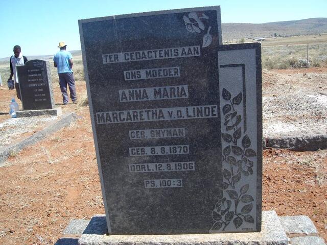 LINDE Anna Maria Margaretha, v.d. nee SNYMAN 1870-1906