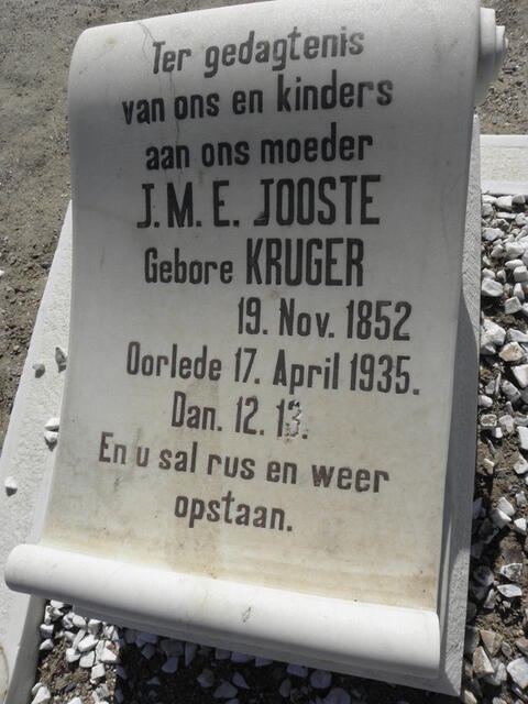JOOSTE J.M.E. nee KRUGER 1852-1935