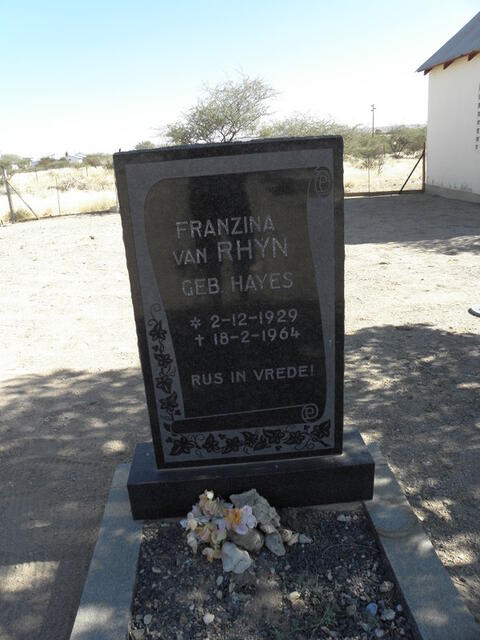 RHYN Franzina, van nee HAYES 1929-1964