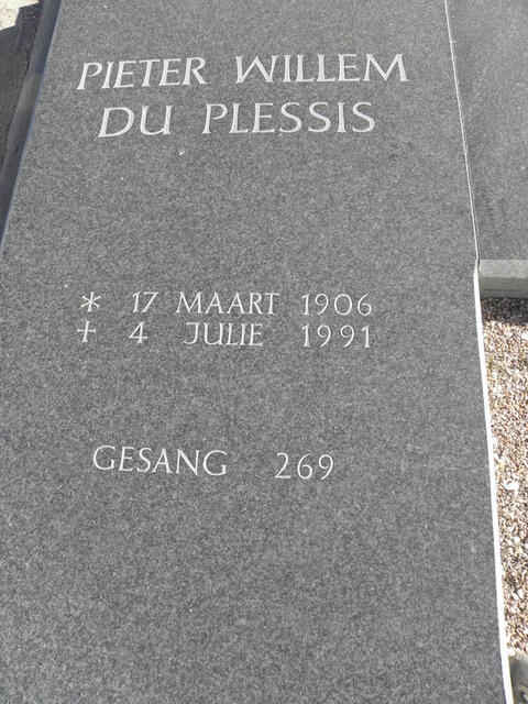 PLESSIS Pieter Willem, du 1906-1991