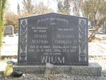 WIUM Josias Matium 1883-1959 & Susanna Cornelia H. MALAN 1897-1983