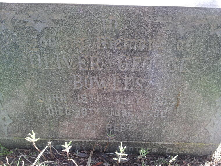 BOWLES Oliver George 1884-1930