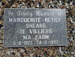 SHEARD Marguerite Retief nee DE VILLIERS 1923-1993