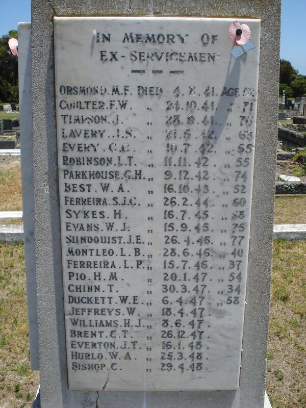 5. Memorial to Ex-Servicemen