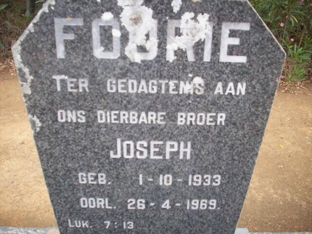 FOURIE Joseph 1933-1969