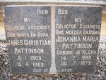 PATTINSON James Christian 1903-1963 & Johanna Maria DE KLERK 1889-1973