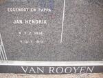 ROOYEN Jan Hendrik, van 1936-1973