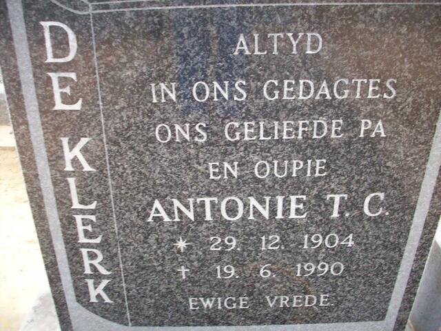 KLERK Antonie T.C., de 1904-1990
