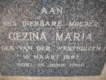 SCHUIN Gezina Maria nee VAN DER WESTHUIZEN 1892-1960