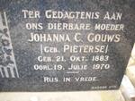 GOUWS Johanna C. nee PIETERSE 1883-1970