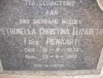 PIENAAR Petronella Christina Elizabeth nee PIENAAR 1873-1962
