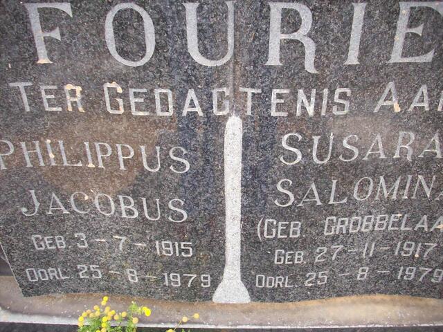 FOURIE Philippus Jacobus 1915-1979 & Susara Salomina GROBBELAAR 1917-1979