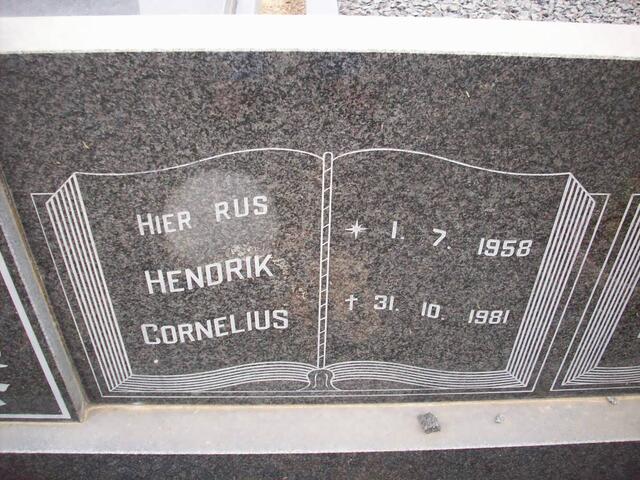 BARKHUIZEN Hendrik Cornelius 1958-1981