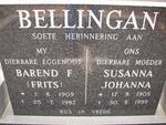 BELLINGAN Barend F. 1909-1982 & Susanna Johanna 1905-1995