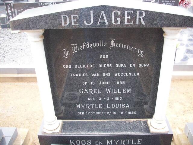 JAGER Carel Willem, de 1913-1985 & Myrtle Louisa POTGIETER 1920-1985