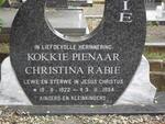 PIENAAR Christina nee RABIE 1922-1994