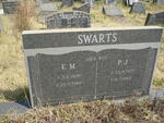 SWARTS E.M. 1900-1989 & P.J. 1907-1989