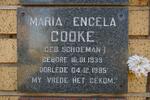 COOKE Maria Engela nee SCHOEMAN 1939-1985