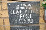 FROST Clive Peter 1936-1989