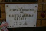 GADNEY Albertus Abraham 1922--1998