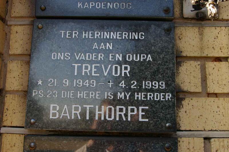 BARTHORPE Trevor 1949-1999