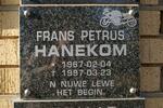 HANEKOM Frans Petrus 1967-1997