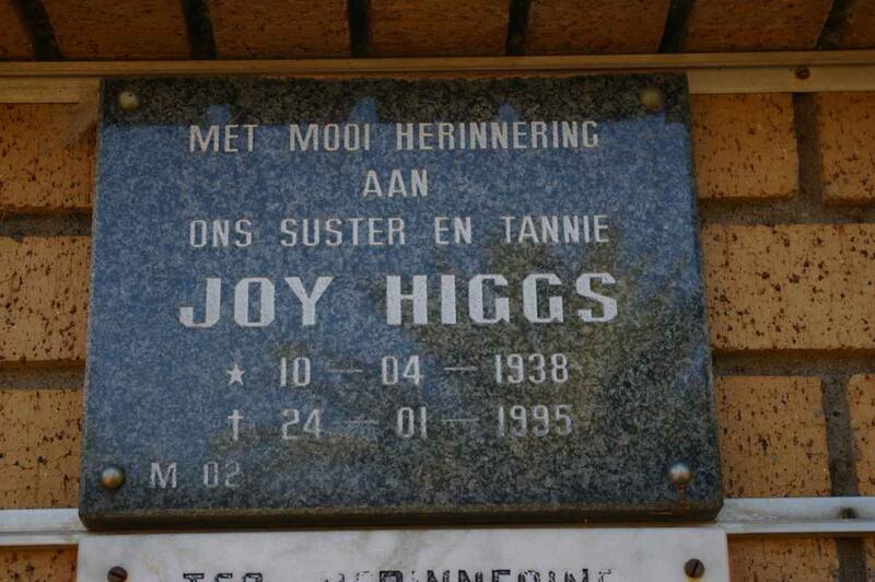 HIGGS Joy 1938-1995