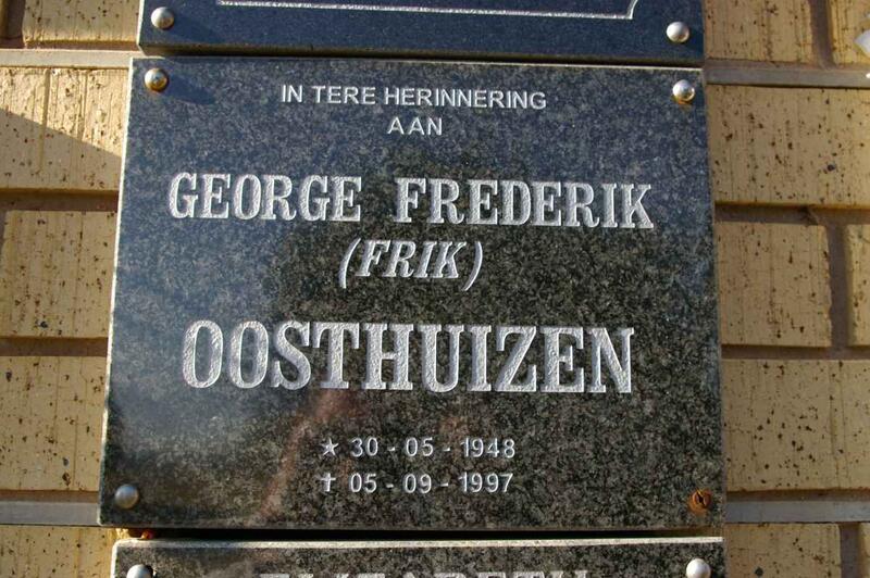 OOSTHUIZEN George Frederik 1948-1997