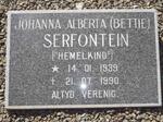 SERFONTEIN Johanna Alberta 1939-1990
