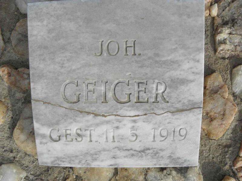 GEIGER Joh. -1919