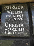 BURGER Willem 1927-1997 & Christa 1929-2010