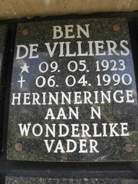 VILLIERS Ben, de 1923-1990