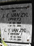 ZYL J.E., van 1924-2000 & L.Y. 1935-2001