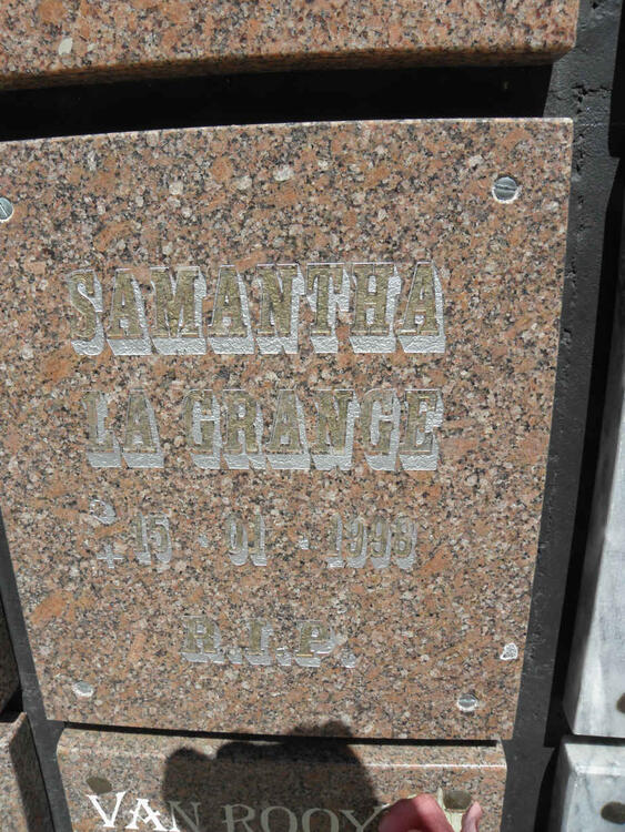 GRANGE Samantha, la 1998-1998