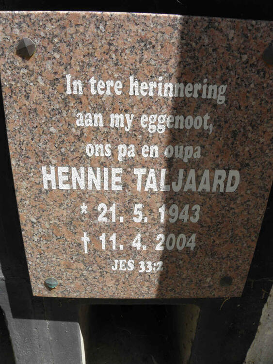 TALJAARD Hennie 1943-2004