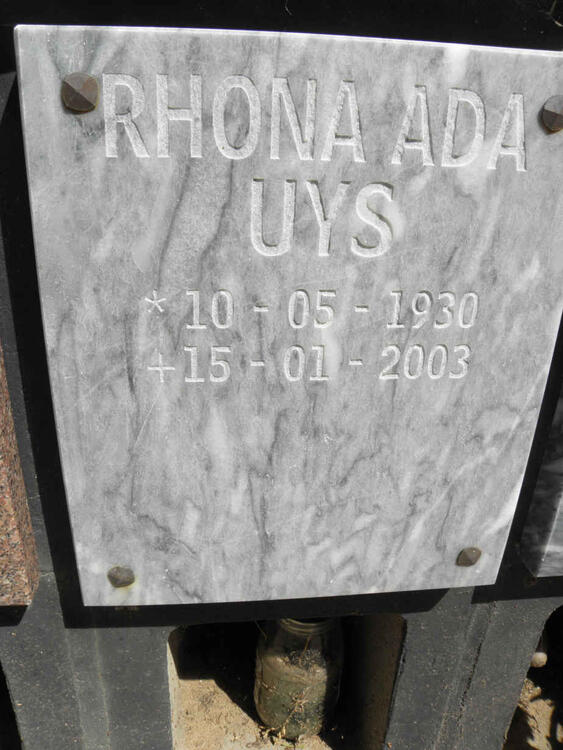 UYS Rhona Ada 1930-2003