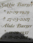 BURGER Sakkie 1929-2007 & Alida 1937-2012