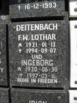 DEITENBACH F.W. Lothar 1921-1994 & Ingeborg 1920-1997