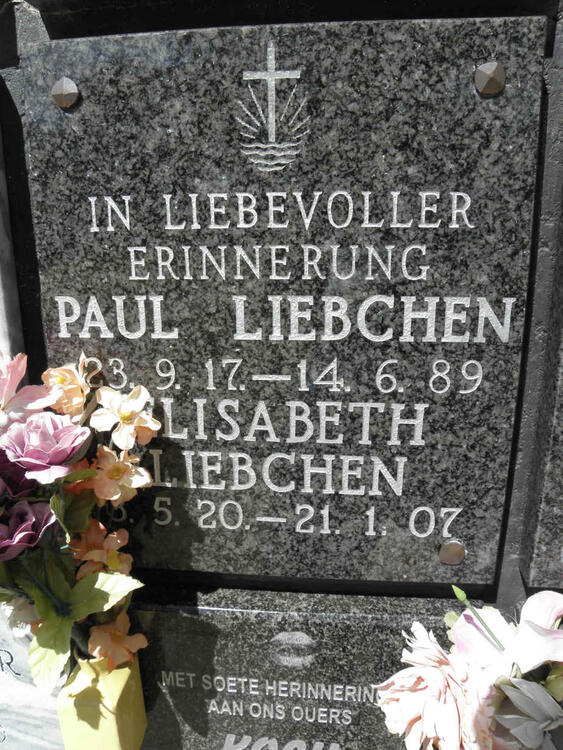 LIEBSCHEN Paul 1917-1989 & Elisabeth 1920-2007