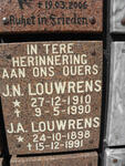 LOUWRENS J.A. 1898-1991 & J.N. 1910-1990