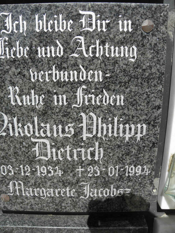 DIETRICH Nikolaus Philipp 1934-1994
