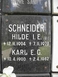 SCHNEIDER Karl E.G. 1900-1982 & Hilde I.E. 1904-1978
