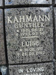 KAHMANN Günther 1901-1985 & Luise 1911-2010