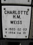 WEISS Charlotte H.M. 1920-1994