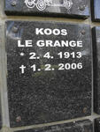 GRANGE Koos, le 1913-2006