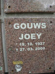 GOUWS Joey 1927-2009
