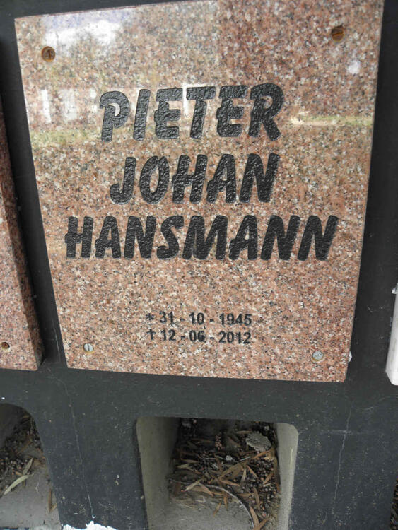 HANSMANN Pieter Johan 1945-2012