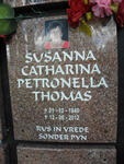 THOMAS Susanna Catharina Petronella 1940-2012