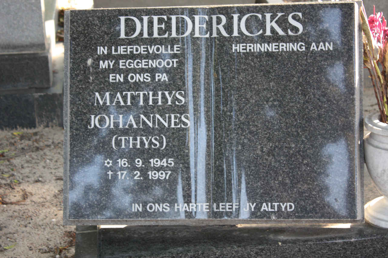 DIEDERICKS Matthys Johannes 1945-1997