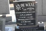 WAAL A.M.J., de 1919-1993 & E.M. 1924-2007